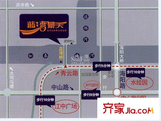 藍灣景天交通圖