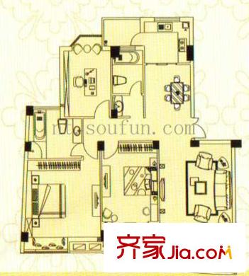 藍灣景天7#02單元 3室2廳2衛(wèi)1廚