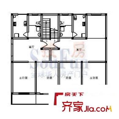 五山花苑戶型圖3室