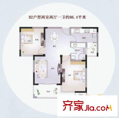 水榭花都B2標(biāo)準(zhǔn)戶型
