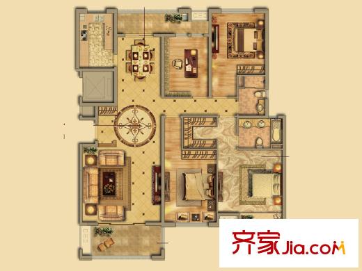 金鼎灣國際8#東戶G戶型 4室2廳2衛(wèi)1廚