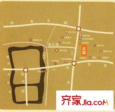 金飛達(dá)名郡交通圖區(qū)位圖