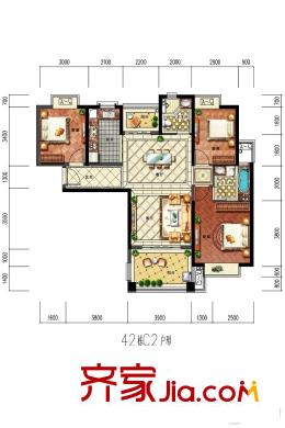 華強(qiáng)城42棟C2戶型 3室2廳2衛(wèi)1廚