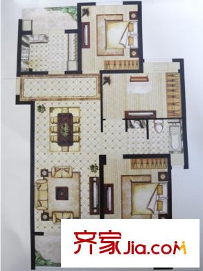萬濠星城5MR.RED7#樓C3戶型 3室2廳1衛(wèi)1廚