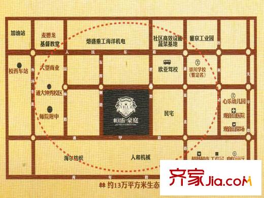 恒盛豪庭交通圖區(qū)位圖