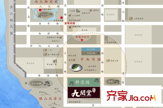 九間堂山居交通區(qū)位圖