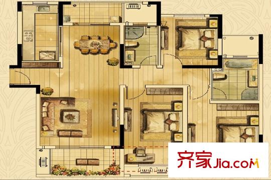 南都?納瀾灣高層G5戶型 3室2廳2衛(wèi)