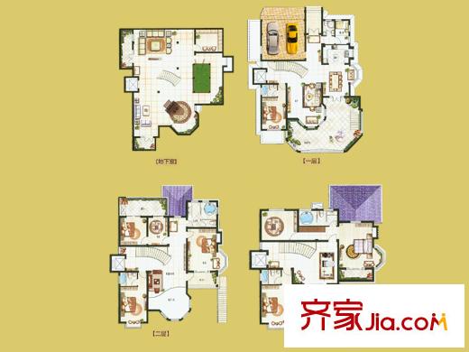 金水灣花園獨棟別墅戶型 9室6廳6衛(wèi)1廚