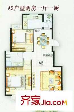 未來(lái)海岸A2戶型 2室1廳1衛(wèi)1廚