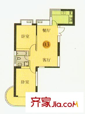盛薈B-03 2室2廳2衛(wèi)1廚