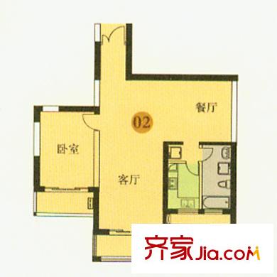 盛薈B-02 1室2廳1衛(wèi)1廚