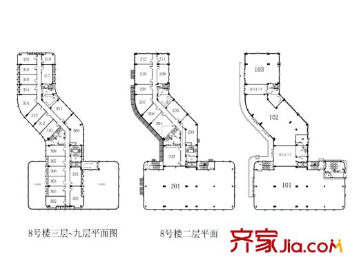 北城一品8#樓戶型平面 