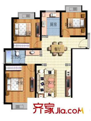 城東雅苑2#3#4#D戶型 3室2廳1衛(wèi)1廚