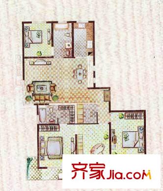 金色維也納8#A戶型 4室3廳2衛(wèi)1廚