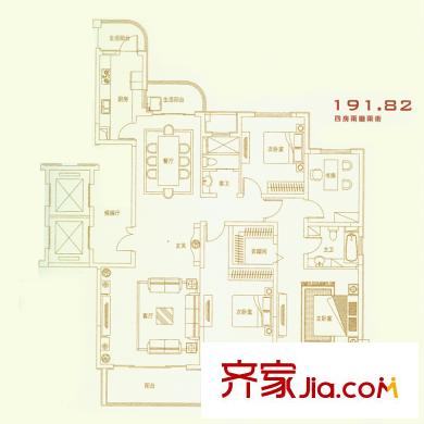 文峰城市廣場文景嘉苑191平戶型 4室2廳2衛(wèi)1廚