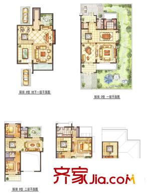 御景華庭聯(lián)排D型戶型圖 6室6廳3衛(wèi)1廚