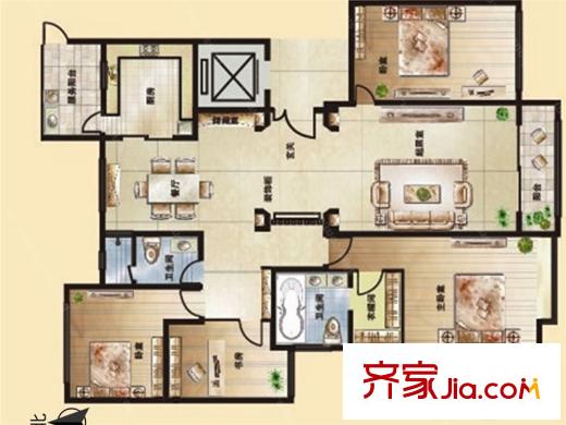 百源國際公寓6#邊戶A戶型 4室2廳2衛(wèi)1廚