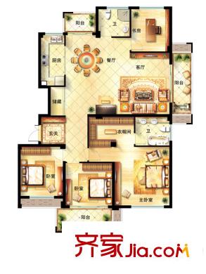 中海丁香花園3#樓G戶型 4室2廳2衛(wèi)1廚