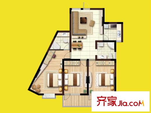 匯富廣場5#樓125平方米戶型 3室2廳2衛(wèi)1廚