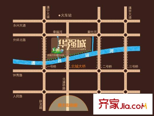 華強(qiáng)城公園1號(hào)交通示意圖