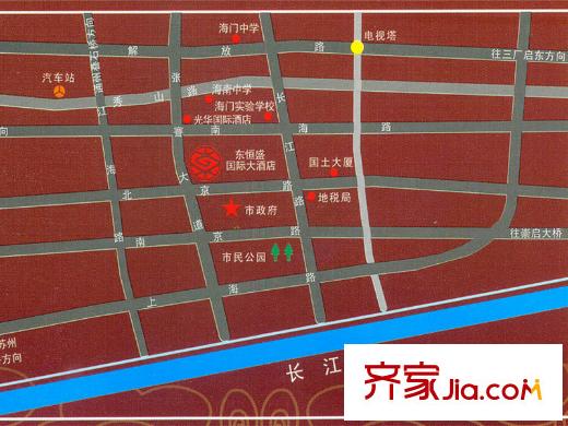海門(mén)東恒盛國(guó)際公館區(qū)位圖