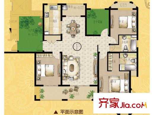 海門中南世紀錦城170平米戶型圖 5室2廳2衛(wèi)1廚