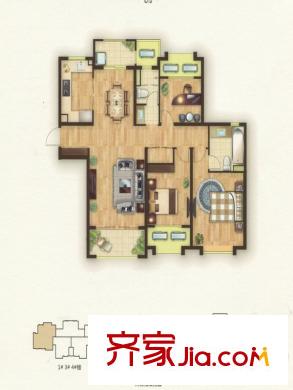 龍馨家園1#、2#、3#、4#、5#C1戶型 3室2廳2衛(wèi)1廚