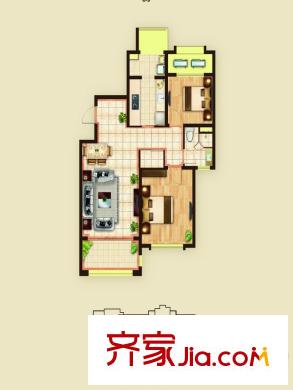 龍馨家園20#G2戶型 2室2廳1衛(wèi)1廚