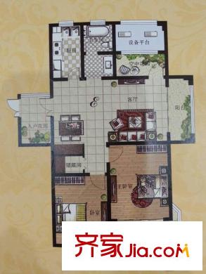 中成1號(hào)花園1#-8#邊戶E戶型 2室2廳1衛(wèi)1廚