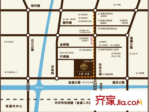 大唐金城交通示意圖