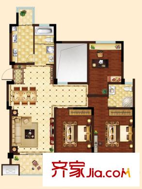 東方威尼斯一期8#樓G戶型 3室2廳2衛(wèi)1廚