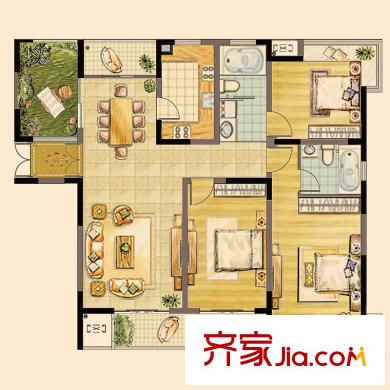 第九園C戶型 3室2廳2衛(wèi)1廚