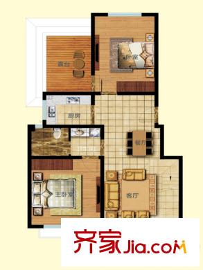 天瑞綠洲多層洋房D5戶型 2室2廳1衛(wèi)1廚