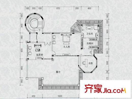 恒大海上威尼斯別墅獨(dú)棟A7-3Q三層平面圖 7室6廳6衛(wèi)