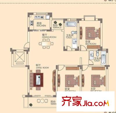 天安花園E 3室2廳2衛(wèi)