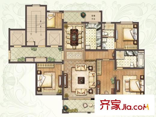 德誠翠湖灣1#、2#樓G戶型 4室2廳2衛(wèi)1廚