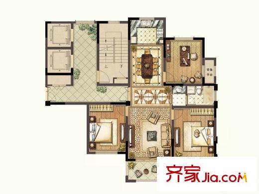 德誠翠湖灣5#樓B戶型 3室2廳1衛(wèi)1廚