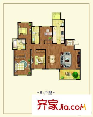 南通運(yùn)杰龍馨園1#邊戶朝南B1戶型 