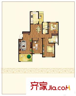 南通運(yùn)杰龍馨園3#中間戶朝南C1戶型 