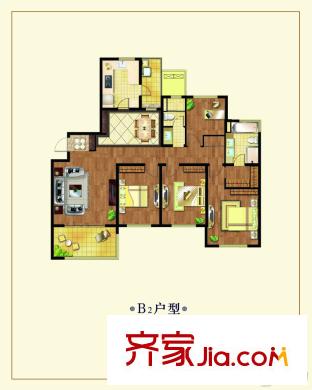 南通運杰龍馨園2#邊戶朝南B2戶型 