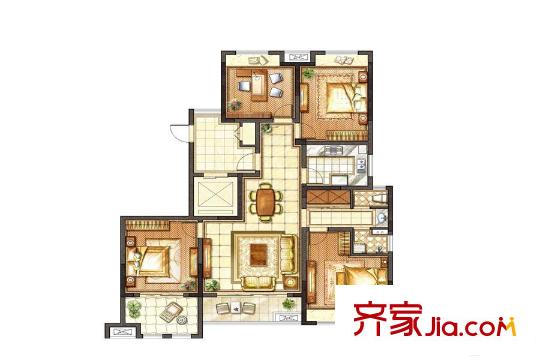 星源名苑6#樓D戶型 4室2廳1衛(wèi)1廚