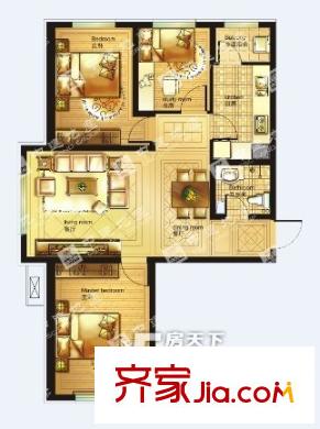 中建蘇香臺(tái)壹號(hào)4#A戶型 3室2廳1衛(wèi)1廚