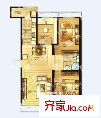 中建蘇香臺(tái)壹號(hào)4#C戶型 3室2廳1衛(wèi)1廚