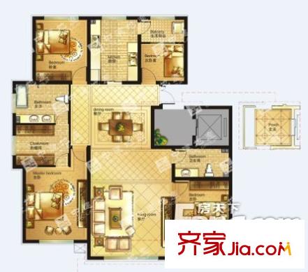 中建蘇香臺壹號2#B戶型 4室2廳2衛(wèi)1廚