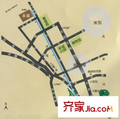 金坤?麗景水岸二期方位圖