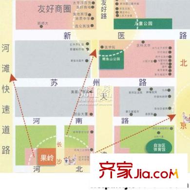 百信康城交通圖 