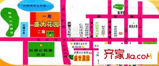 盛大花園交通圖 