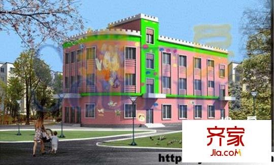 盛大花園外景圖 幼兒園單體效果圖