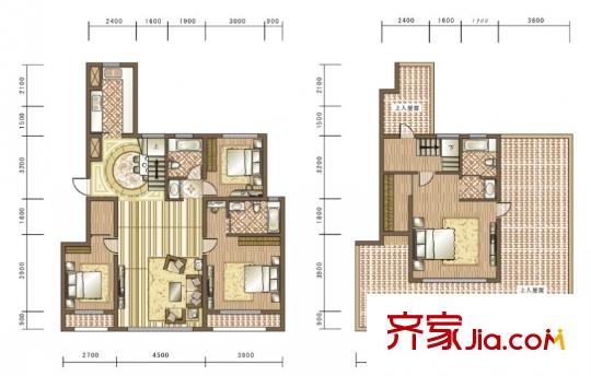 天麓躍層B2戶型 3室2廳2衛(wèi)1廚