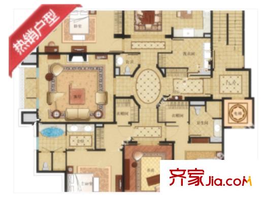 綠城?百合公寓三期4室3廳3衛(wèi)1廚 270平方米 4室3廳3衛(wèi)1廚